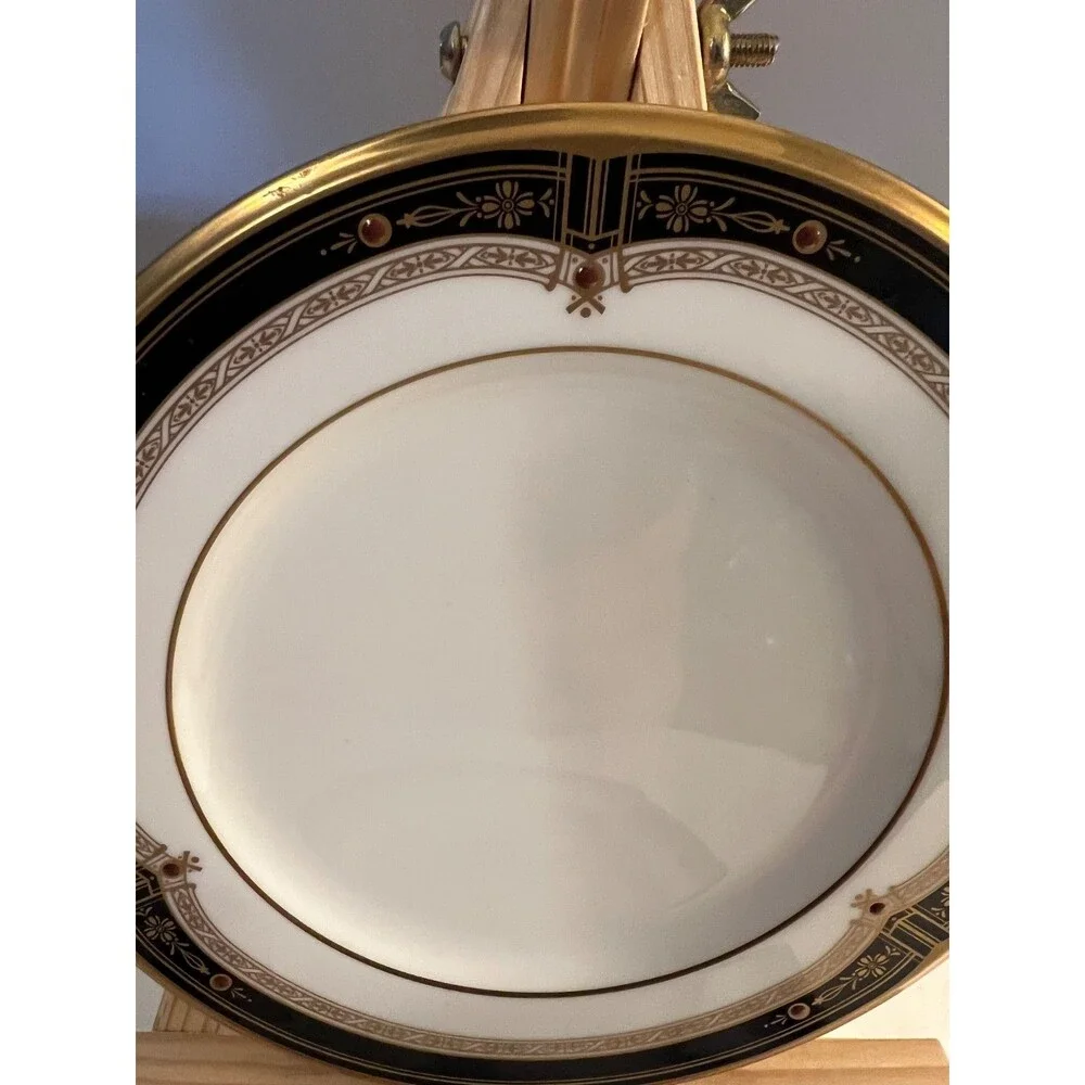 Noritake Gold and Sable Bread Plates Set of 4 #9758 Black Border 6.5